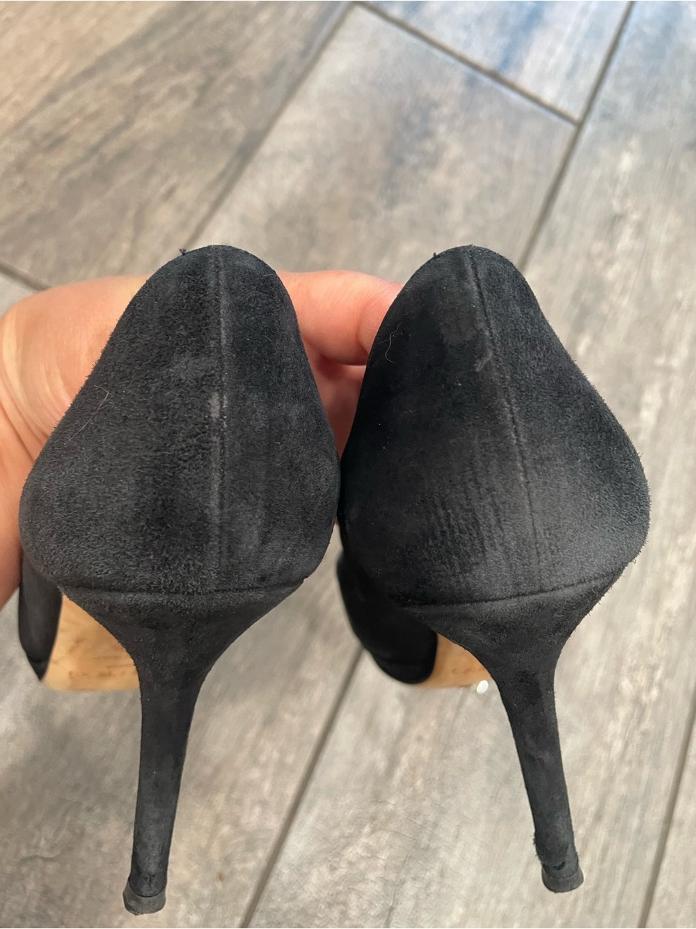 Jimmy Choo Black Suede Pointed-Toe Stiletto Pumps - Picture 12 of 16